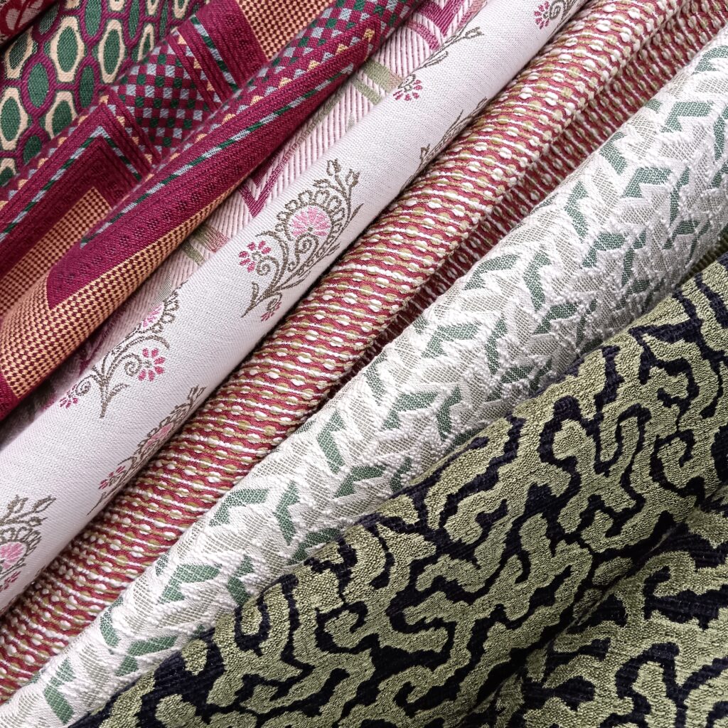 selection of upholstery fabrics